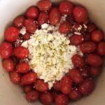 feta and tomatoes before cooking